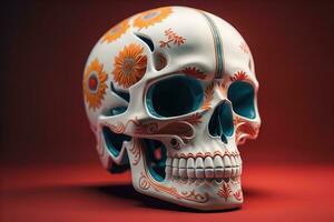 Day of the Dead sugar skull. Mexican sugar skull. ai generative photo