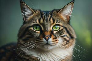 Portrait of a beautiful Maine Coon cat on a dark background. ai generative photo