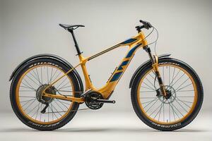 Modern orange mountain bike. ai generative photo