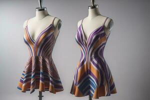 Women's dress on a mannequin in a fashion store. ai generative photo