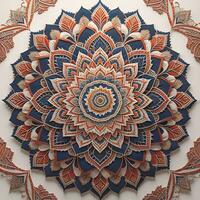 Mandala pattern. Vintage decorative elements. Hand drawn oriental background. ai generative photo