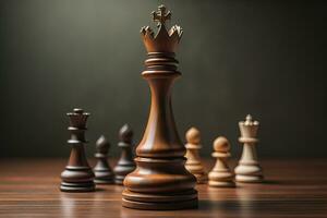 Different chess piece on a solid color background. ai generative photo