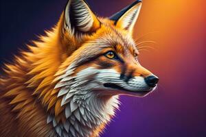 Portrait of a red fox, Vulpes vulpes. ai generative photo