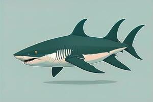 Shark with open mouth. Vector illustration of a shark with open mouth. ai generative photo