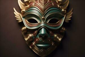 Mardi Gras mask isolated on solid color background. ai generative photo