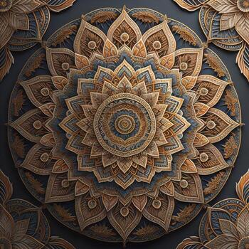 Mandala pattern. Vintage decorative elements. Hand drawn oriental background. ai generative photo