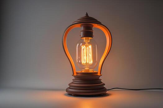 Lantern with glowing light on dark background. ai generative photo