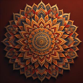 Mandala pattern. Vintage decorative elements. Hand drawn oriental background. ai generative photo