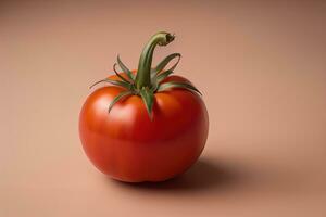 Fresh tomatoe on a wooden background. ai generative photo