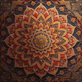 Mandala pattern. Vintage decorative elements. Hand drawn oriental background. ai generative photo