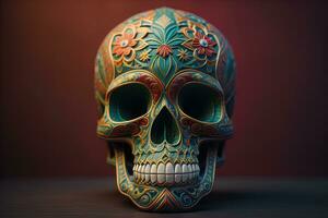 Day of the Dead sugar skull. Mexican sugar skull. ai generative photo