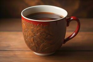 Cup of coffee. Beautiful and stylish coffee cup on a solid colored background. ai generative photo