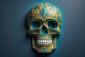 Day of the Dead sugar skull. Mexican sugar skull. ai generative photo