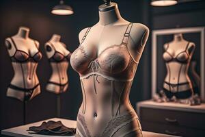 Sensual lingerie on a mannequin. ai generative photo