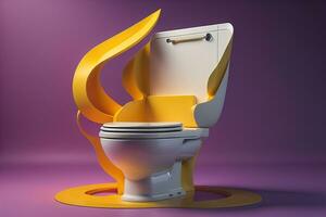 toilet bowl in modern bathroom. ai generative photo