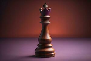 Chess king on a solid color background. ai generative photo