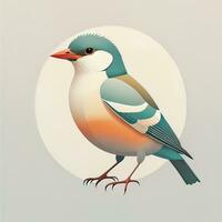 vector ilustración de un pájaro. vector ilustración en dibujos animados estilo. ai generativo foto