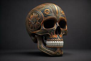 Day of the Dead sugar skull. Mexican sugar skull. ai generative photo
