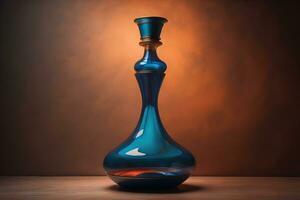 a vintage oriental vase on a solid color background. ai generative photo