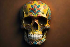 Day of the Dead sugar skull. Mexican sugar skull. ai generative photo