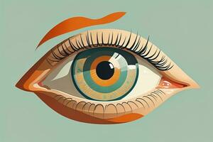 Vector illustration of a beautiful woman's eye. ai generative photo