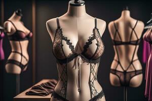 Sensual lingerie on a mannequin. ai generative photo