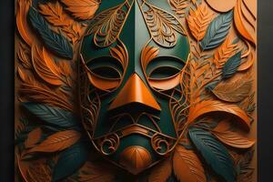 Mardi Gras mask isolated on solid color background. ai generative photo