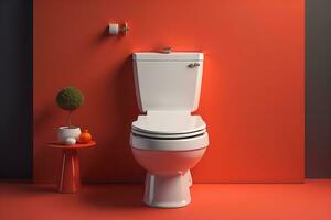 toilet bowl in modern bathroom. ai generative photo