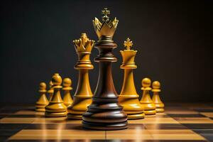 Different chess piece on a solid color background. ai generative photo