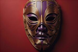 Mardi Gras mask isolated on solid color background. ai generative photo