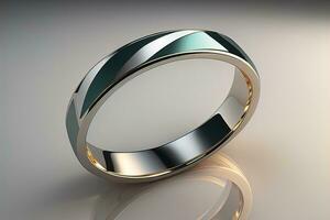 Wedding ring on a solid color background. Jewelry. ai generative photo