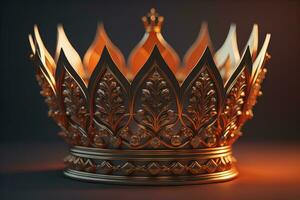 bajo llave imagen de hermosa dorado reina, Rey corona. ai generativo foto