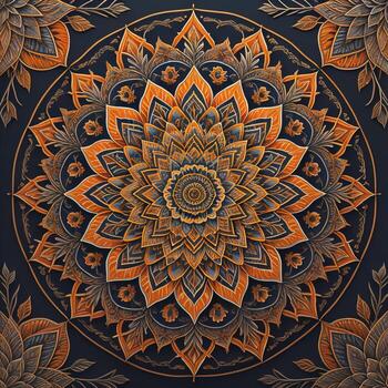 Mandala pattern. Vintage decorative elements. Hand drawn oriental background. ai generative photo