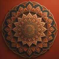 mandala modelo. Clásico decorativo elementos. mano dibujado oriental antecedentes. ai generativo foto