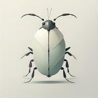 Illustration of a bug on a white background with soft shadow. ai generative photo