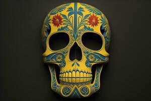 Day of the Dead sugar skull. Mexican sugar skull. ai generative photo