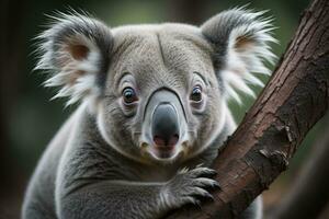 Koala in the natural environment, Close-up. ai generative photo