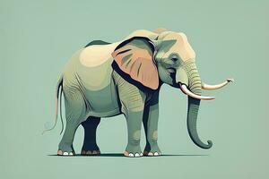 Vector illustration of an elephant. Isolated on a solid color background. ai generative photo