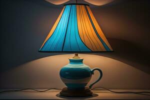 a modern lamp on a solid color background. ai generative photo