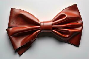 Beautiful and stylish bow tie on a solid colored background. ai generative photo