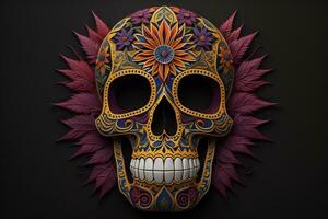 Day of the Dead sugar skull. Mexican sugar skull. ai generative photo