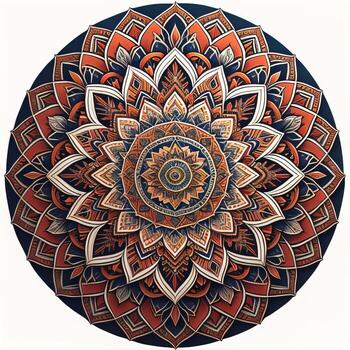 Mandala pattern. Vintage decorative elements. Hand drawn oriental background. ai generative photo