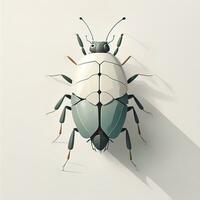 Illustration of a bug on a white background with soft shadow. ai generative photo