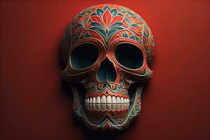 Day of the Dead sugar skull. Mexican sugar skull. ai generative photo