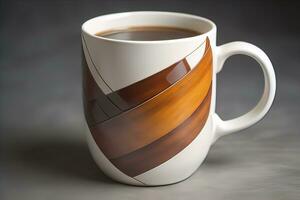 Cup of coffee. Beautiful and stylish coffee cup on a solid colored background. ai generative photo