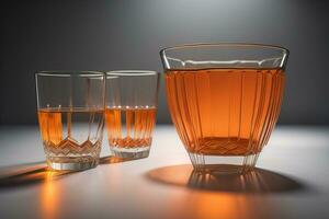 Glasses for different alcoholic beverages. ai generative photo