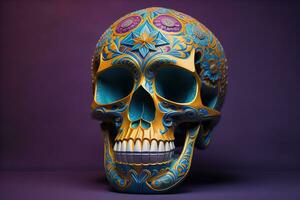 Day of the Dead sugar skull. Mexican sugar skull. ai generative photo