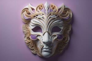 Mardi Gras mask isolated on solid color background. ai generative photo