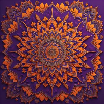 Mandala pattern. Vintage decorative elements. Hand drawn oriental background. ai generative photo