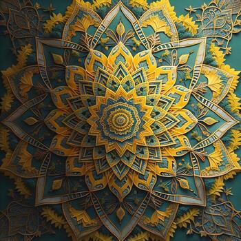 Mandala pattern. Vintage decorative elements. Hand drawn oriental background. ai generative photo